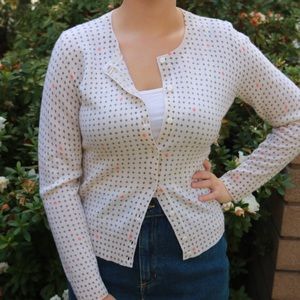 Multi colored polka dot cashmere Cardigan